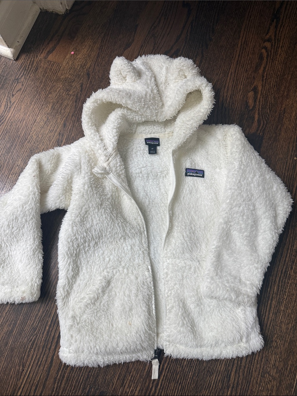 Patagonia Plush Sherpa Hooded Zip Jacket - Off-White
